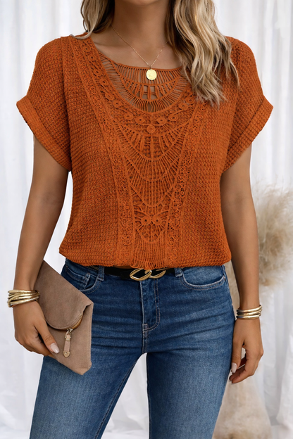 Women's Round Neck Lace Trim