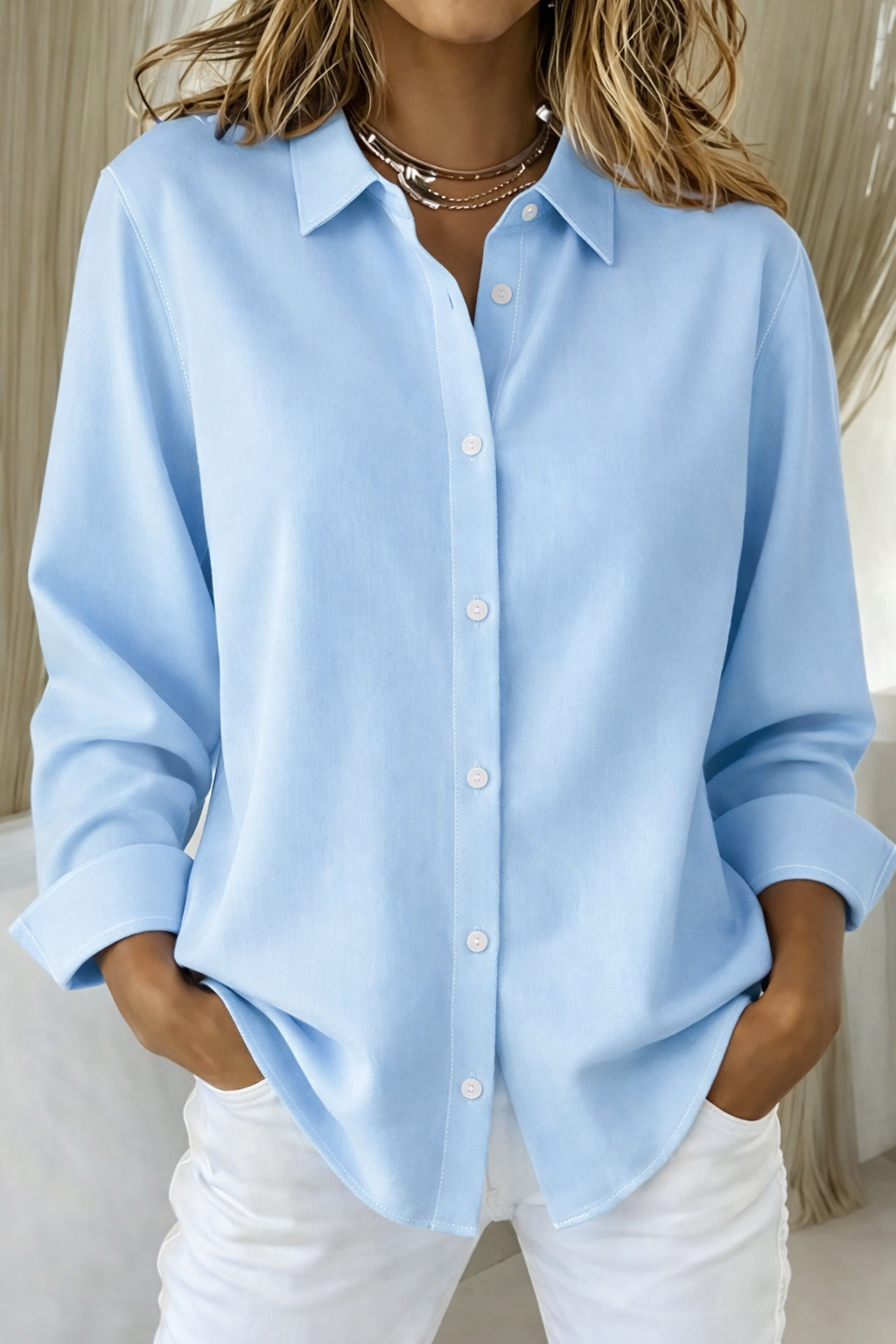 Elegant Women's Button Blouse