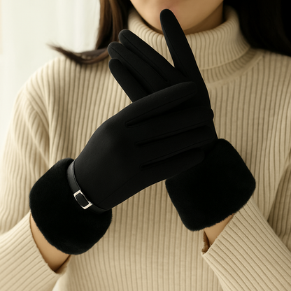 Selvano Women's Faux Suede Plush Gloves - Vonnera