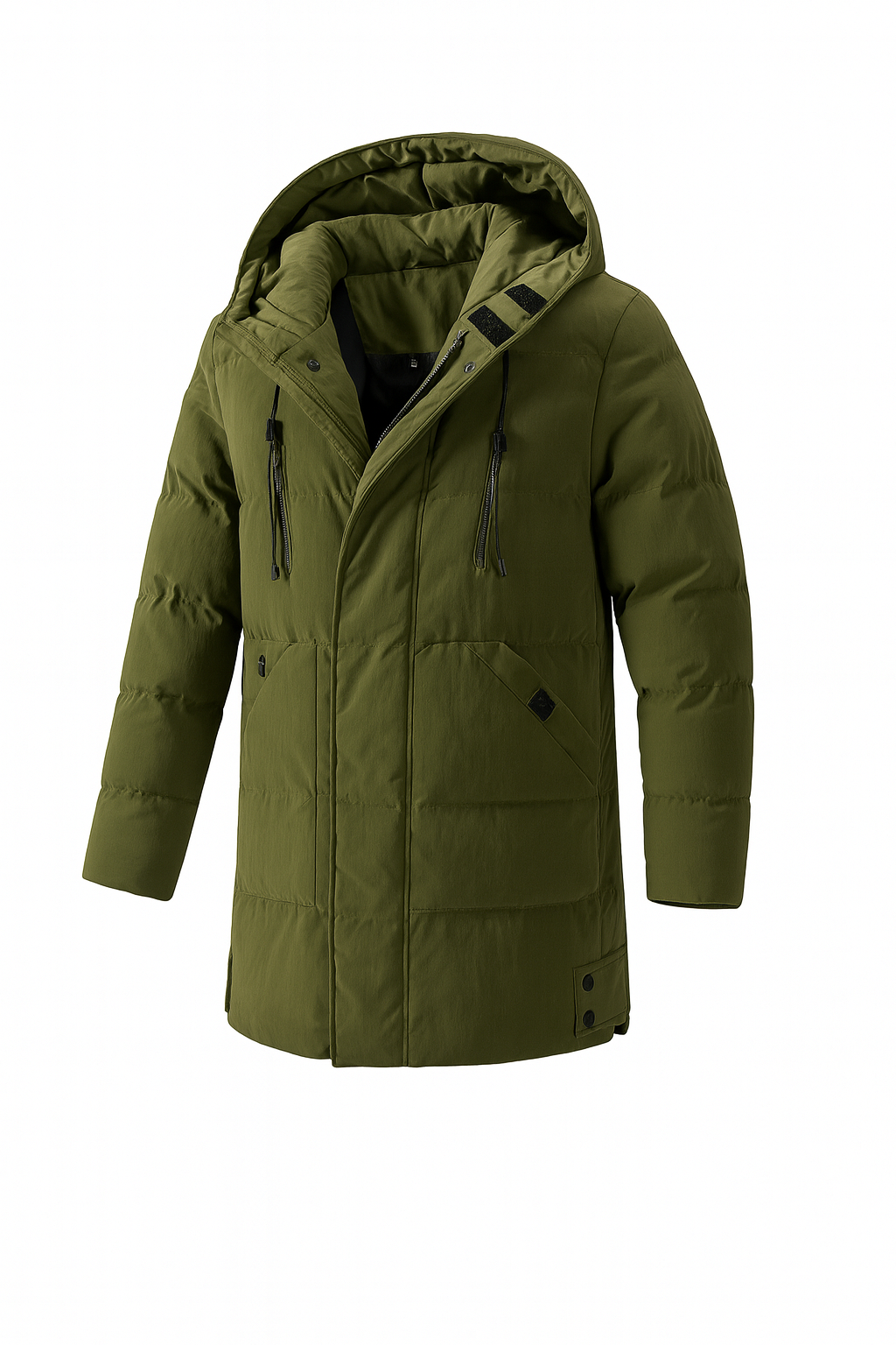 Men's Insulated Hooded Jacket Warm Waterproof Black