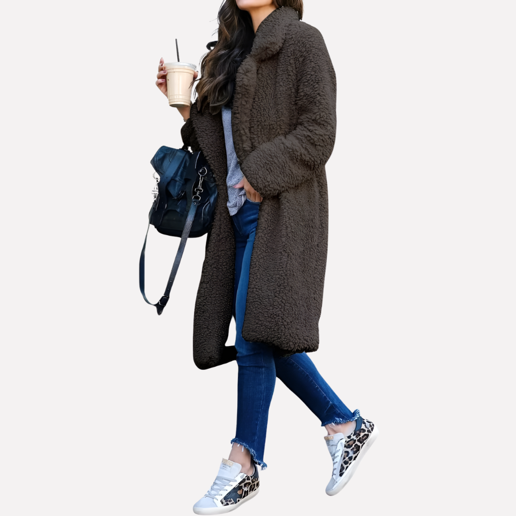 Women's Long Teddy Coat