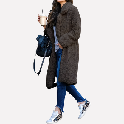 Women's Long Teddy Coat