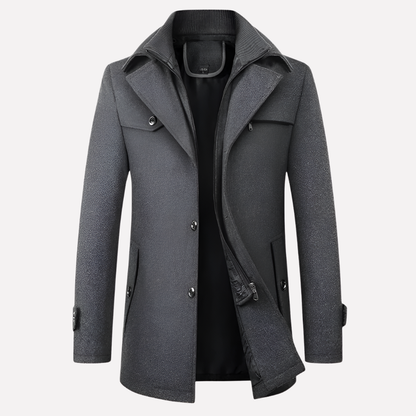 Men's Lapel Collar Jacket Button Front