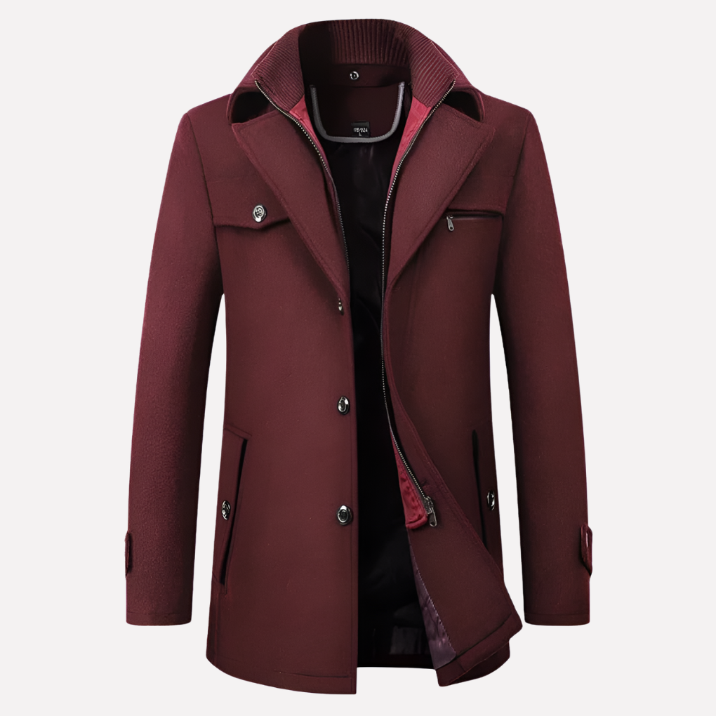 Men's Lapel Collar Jacket Button Front