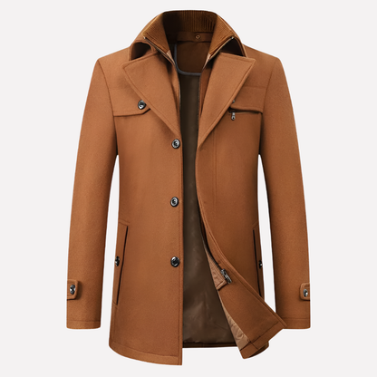 Men's Lapel Collar Jacket Button Front
