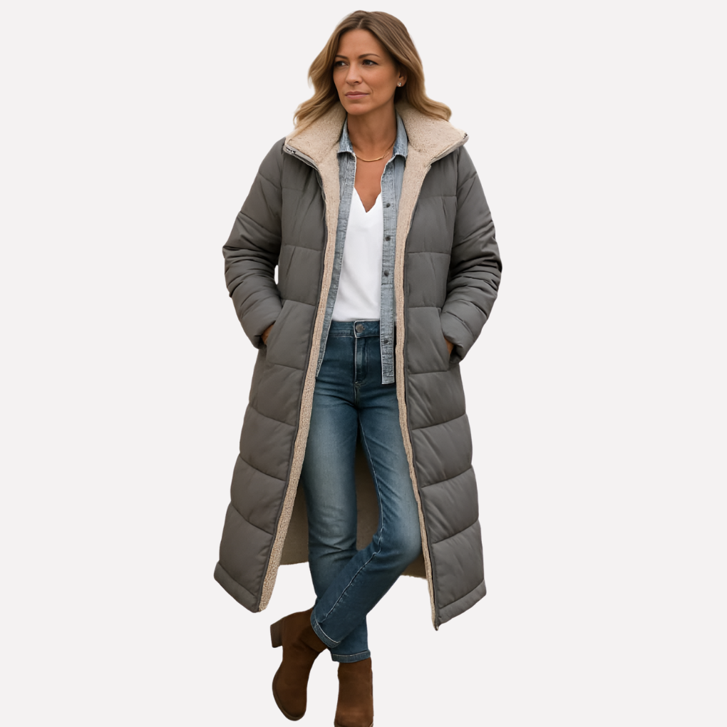 Women's Quilted Parka Coat Waterproof Hooded Insulated