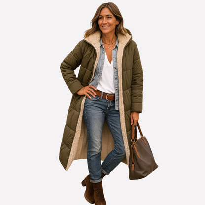 Women's Quilted Parka Coat Waterproof Hooded Insulated