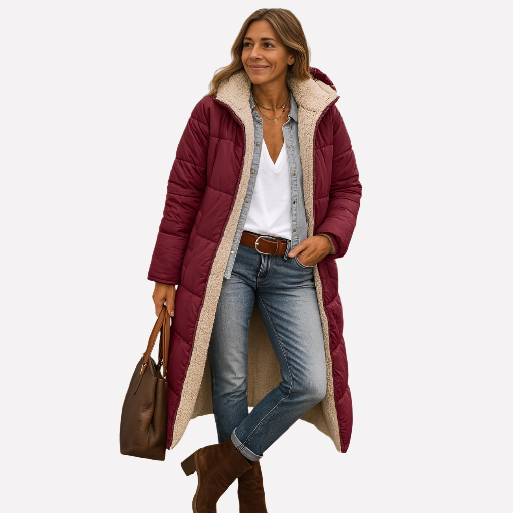 Women's Quilted Parka Coat Waterproof Hooded Insulated