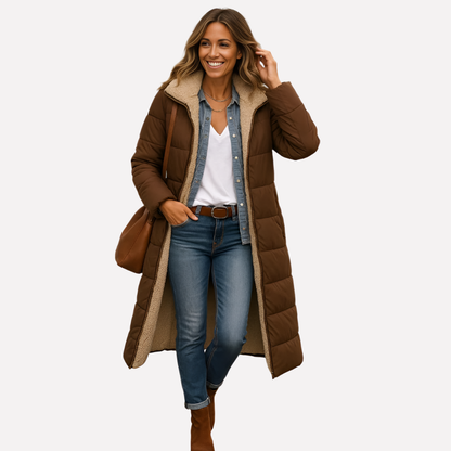 Women's Quilted Parka Coat Waterproof Hooded Insulated