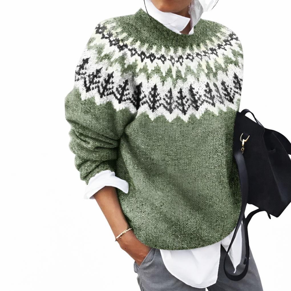Women's Ribbed Sweater Round Neck Knit - Vonnera