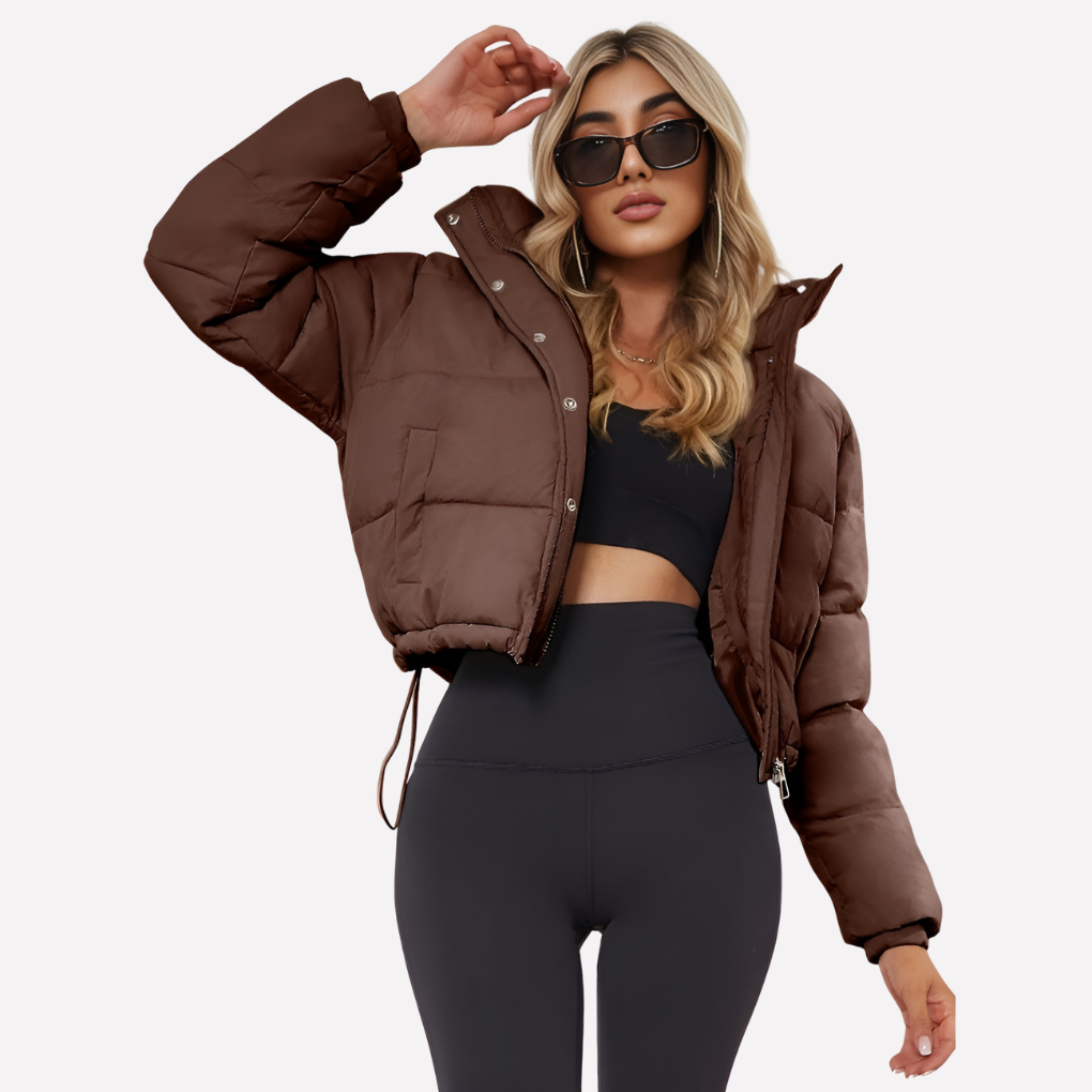 Women's Hooded Short Jacket Front Zip - Vonnera
