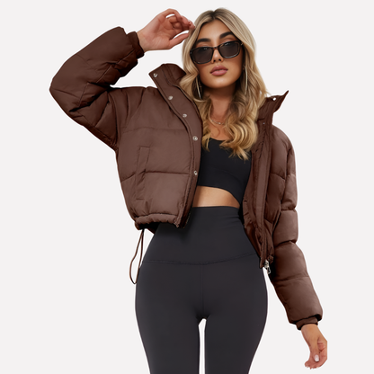 Women's Hooded Short Jacket Front Zip - Vonnera