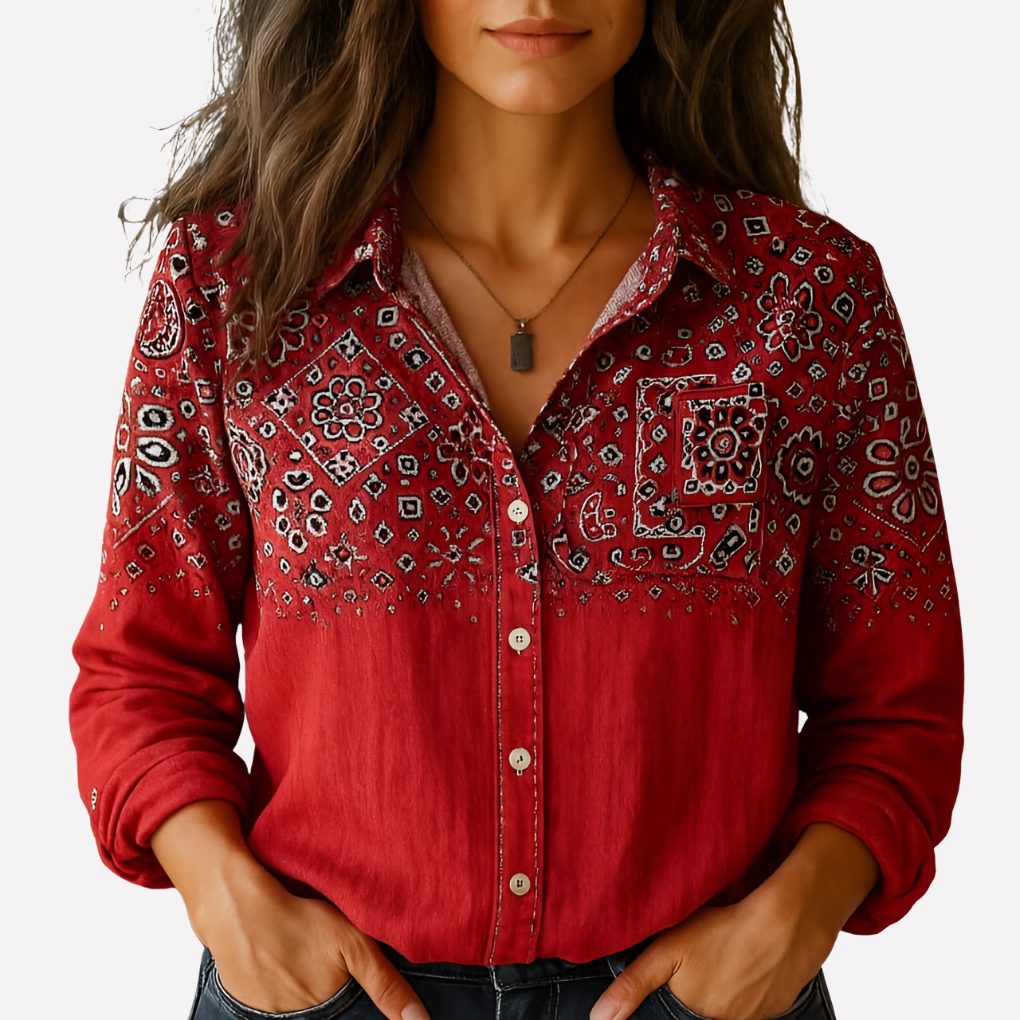 Women's Button Down Cotton Shirt - Vonnera