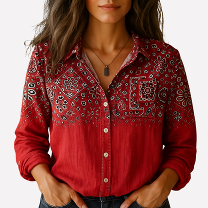 Women's Button Down Cotton Shirt - Vonnera