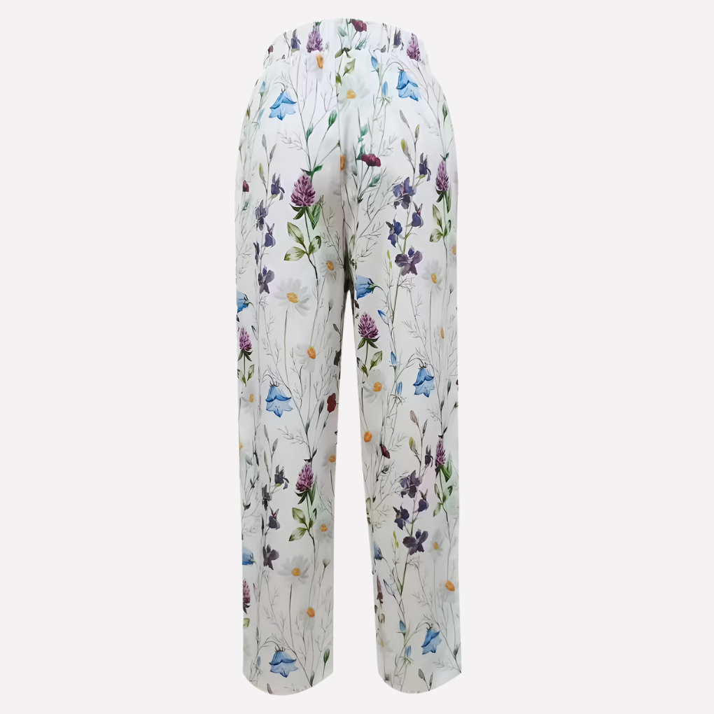 Women's Straight Leg Pants Floral Print - Vonnera