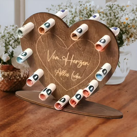 Wooden Heart Shaped Gift Box - Vonnera