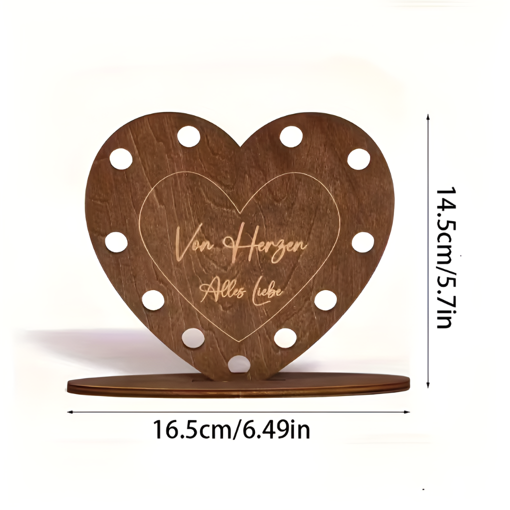 Wooden Heart Shaped Gift Box