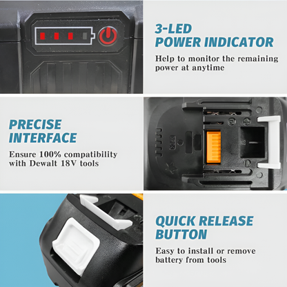 18V Replacement Battery Pack 8.0Ah With Charger