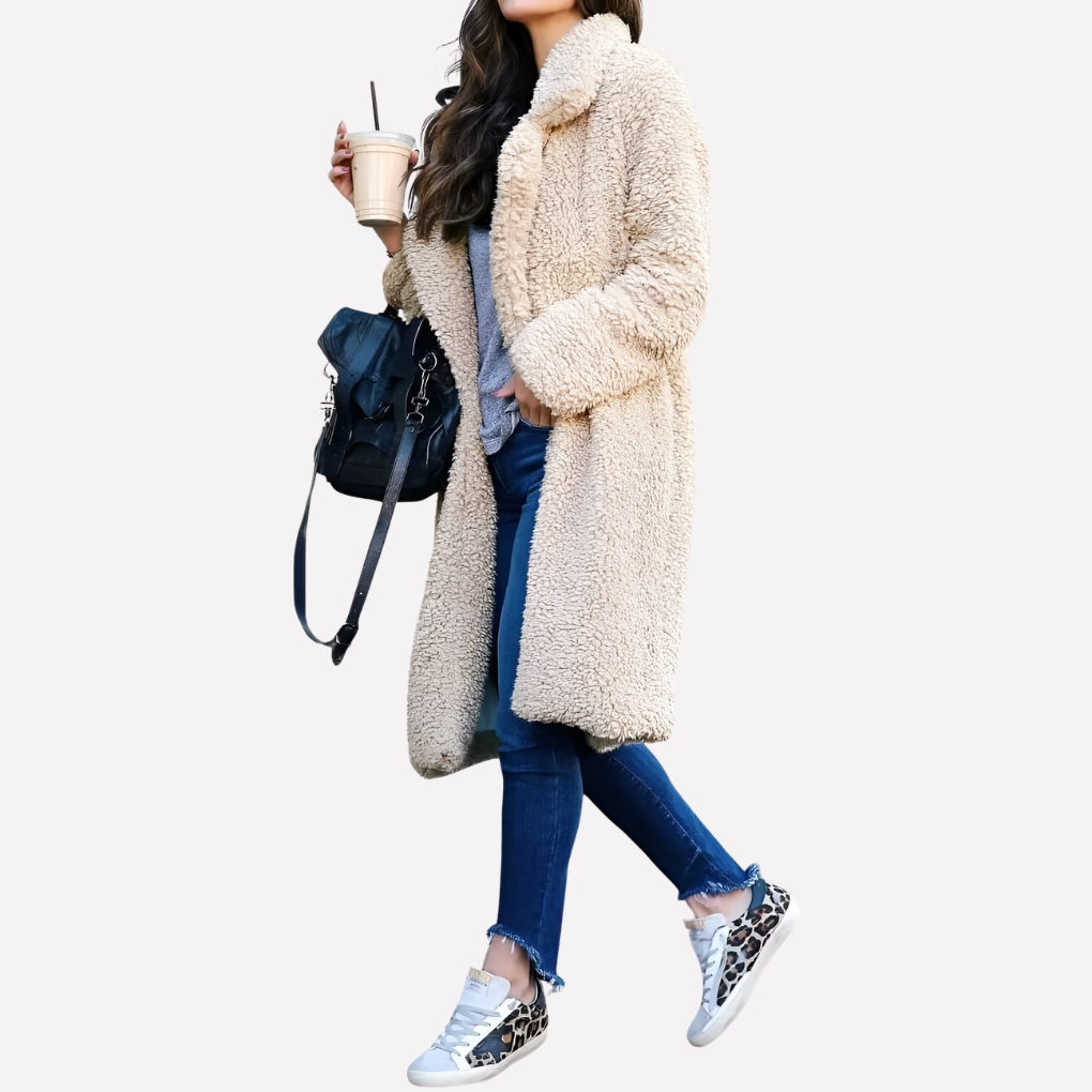 Women's Long Teddy Coat