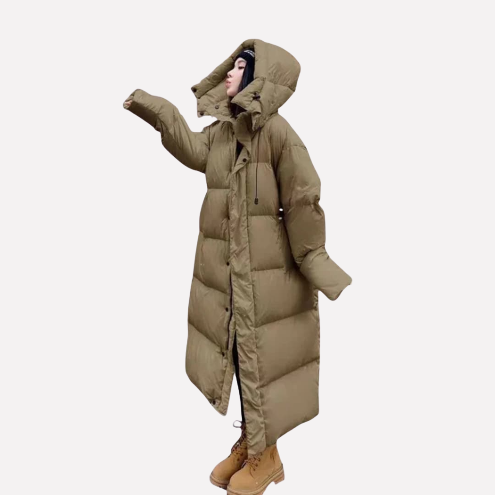 Women's Long Down Puffer Jacket With Hood