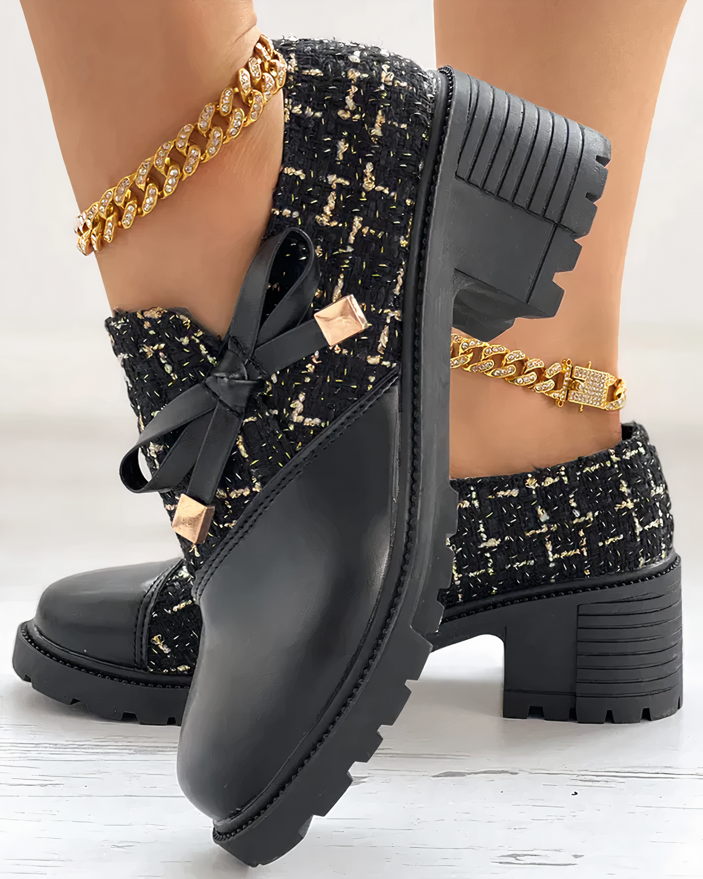 Women's Closed Toe Chunky Heel Shoes Comfortable - Vonnera