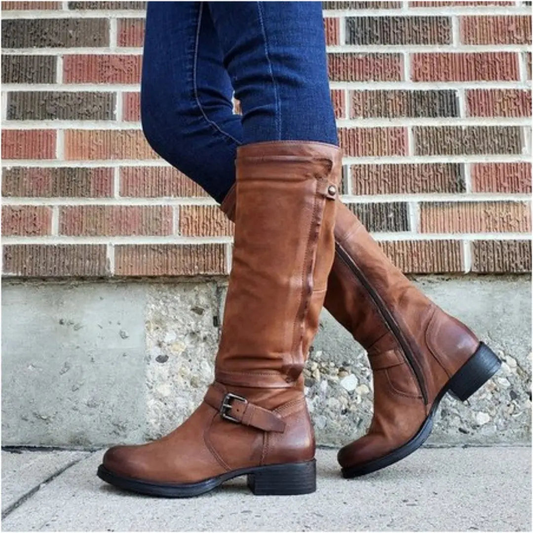 Women's Knee-High Boots Round Toe Comfortable - Vonnera