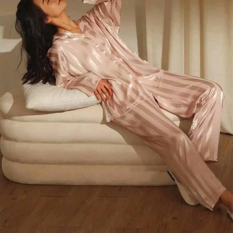 Women's Striped Pajama Set Cotton Comfortable - Vonnera