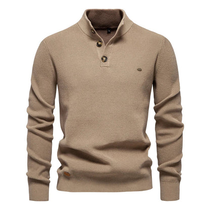 Men's Knitted Jumper Sweater Tailored Fit Button-Up - Vonnera