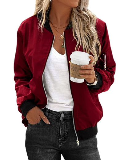Women's Biker Jacket Leather Bomber Black