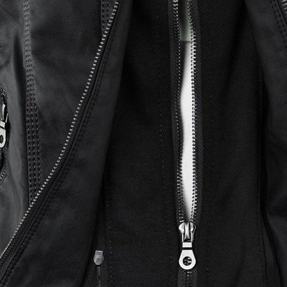 Women's Classic Leather Moto Jacket