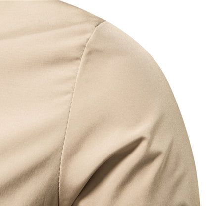 Men's Zip-Up Bomber Jacket Ribbed Collar
