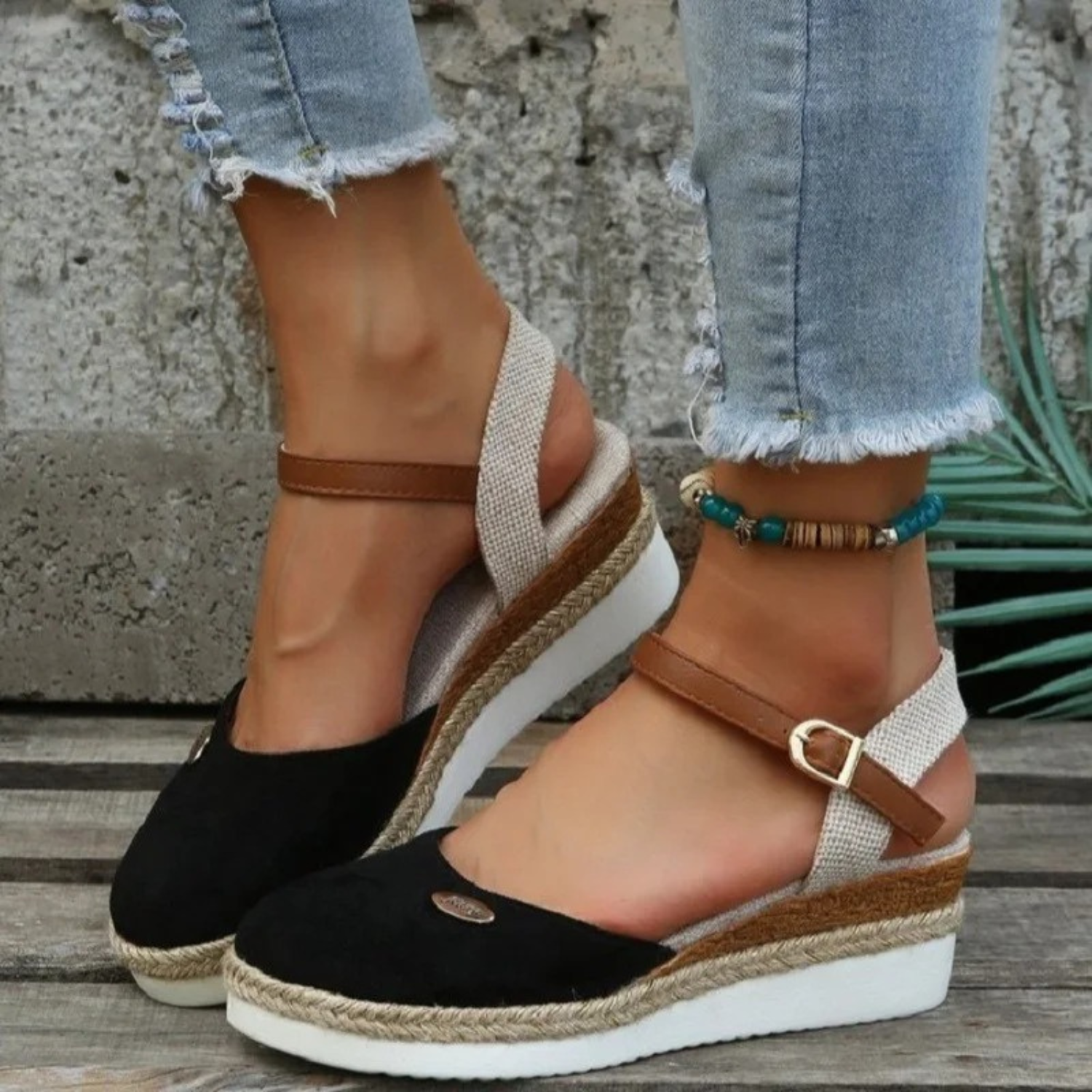 Women's Wedge Espadrille Sandals Closed-Toe Comfortable - Vonnera