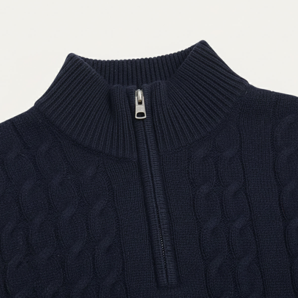 Men's Cable Knit Zipper Sweater
