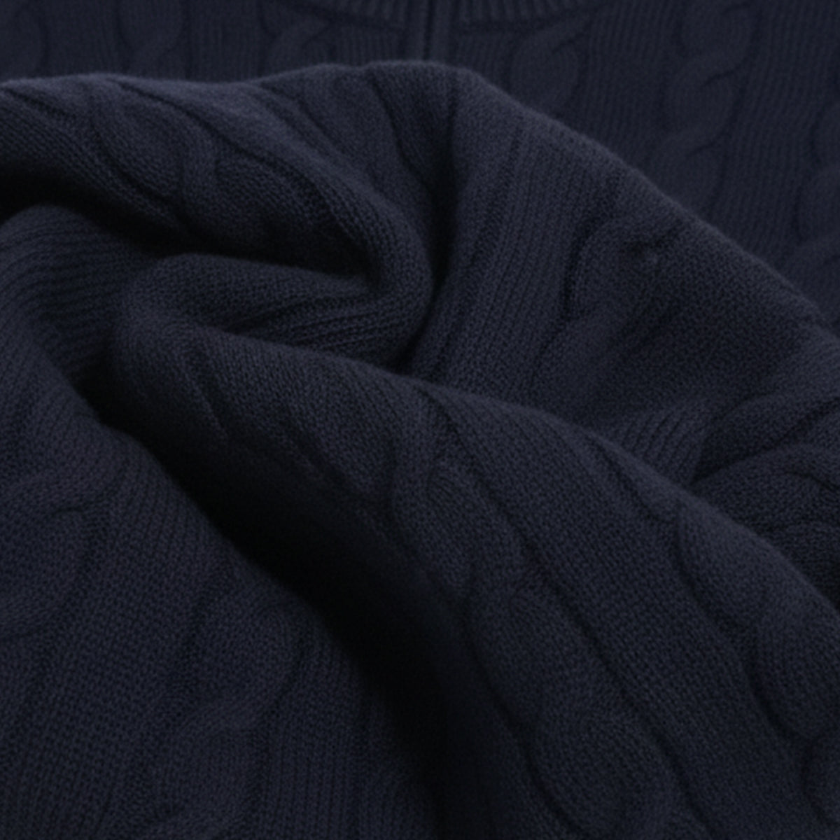 Men's Cable Knit Zipper Sweater