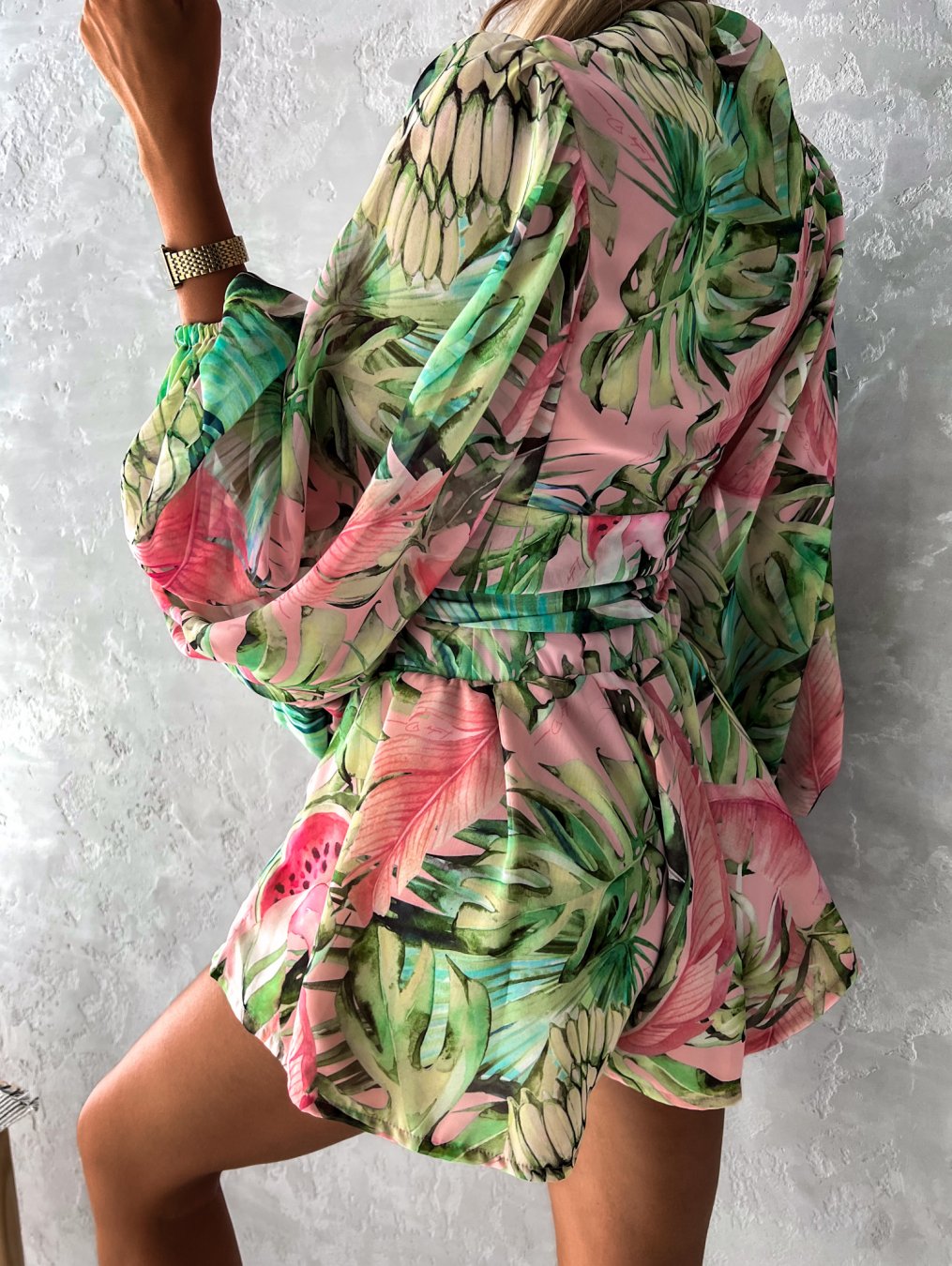 Women's Two-Piece Flowy Shorts Blouse Set