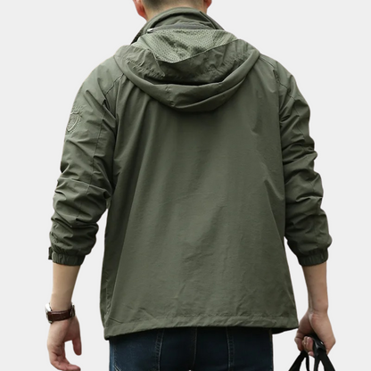 Men's Lightweight Cargo Jacket Breathable Summer Beige - Vonnera