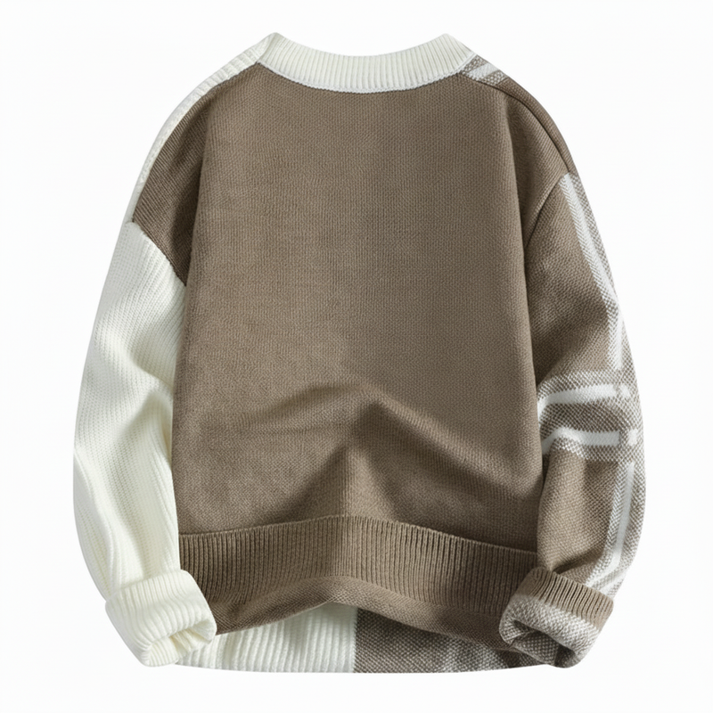 Men's Plaid Color Block Sweater