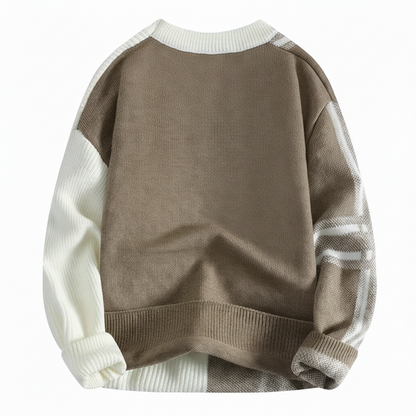 Men's Plaid Color Block Sweater