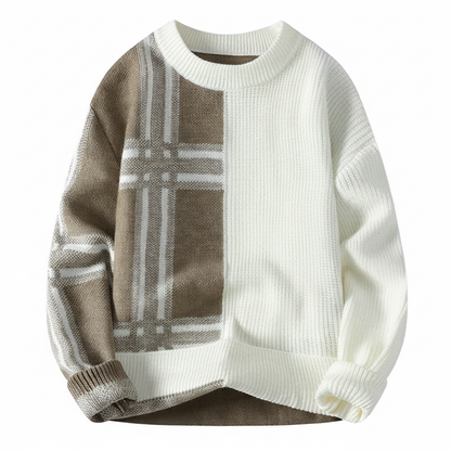 Men's Plaid Color Block Sweater