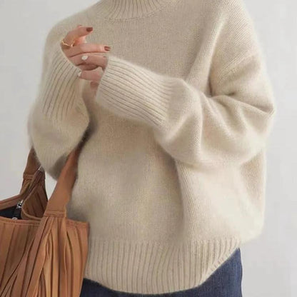 Women's Oversized Turtleneck Sweater Ribbed Comfortable - Vonnera