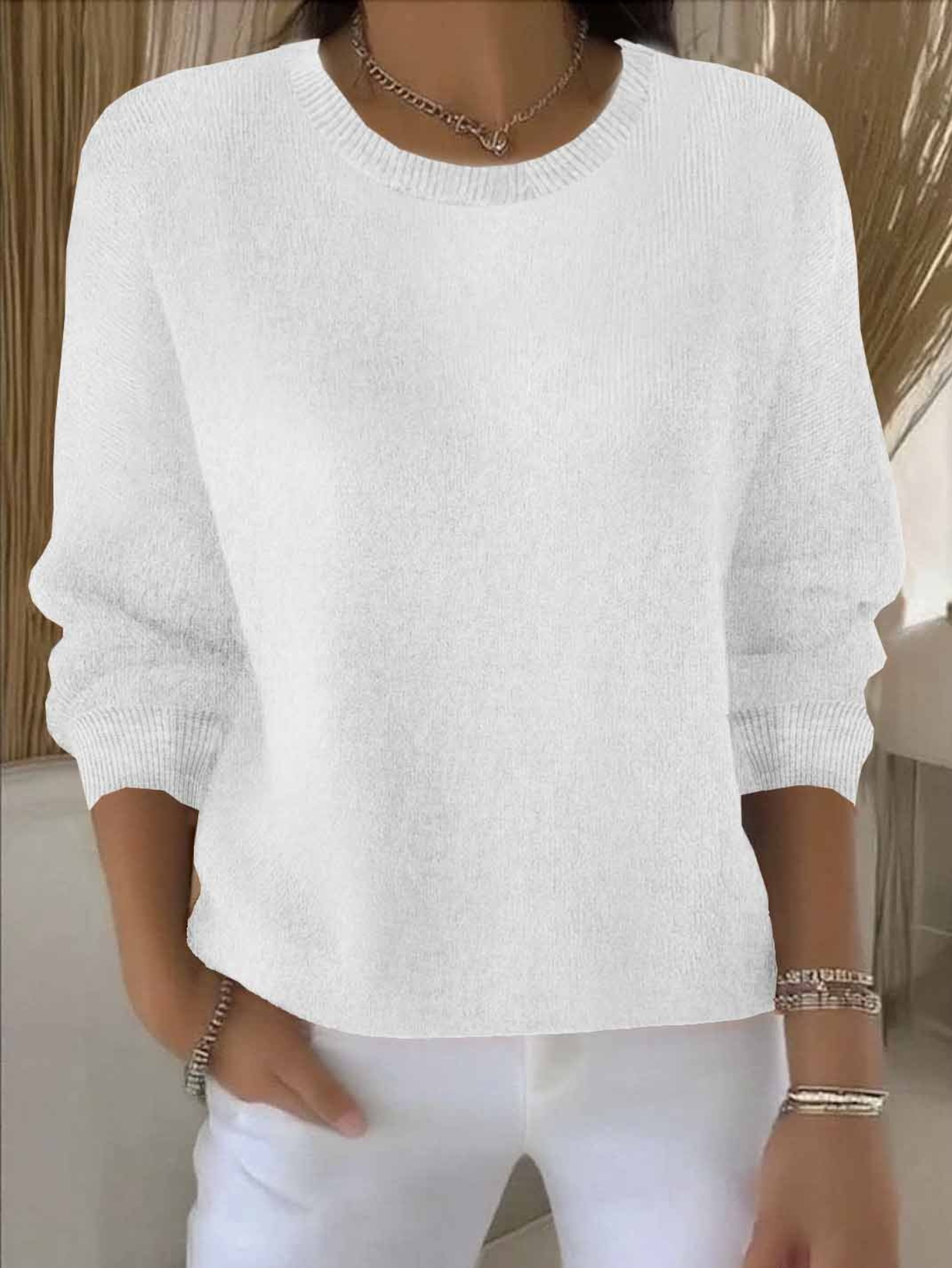 Women's Fine Knit Sweater Soft Fabric - Vonnera