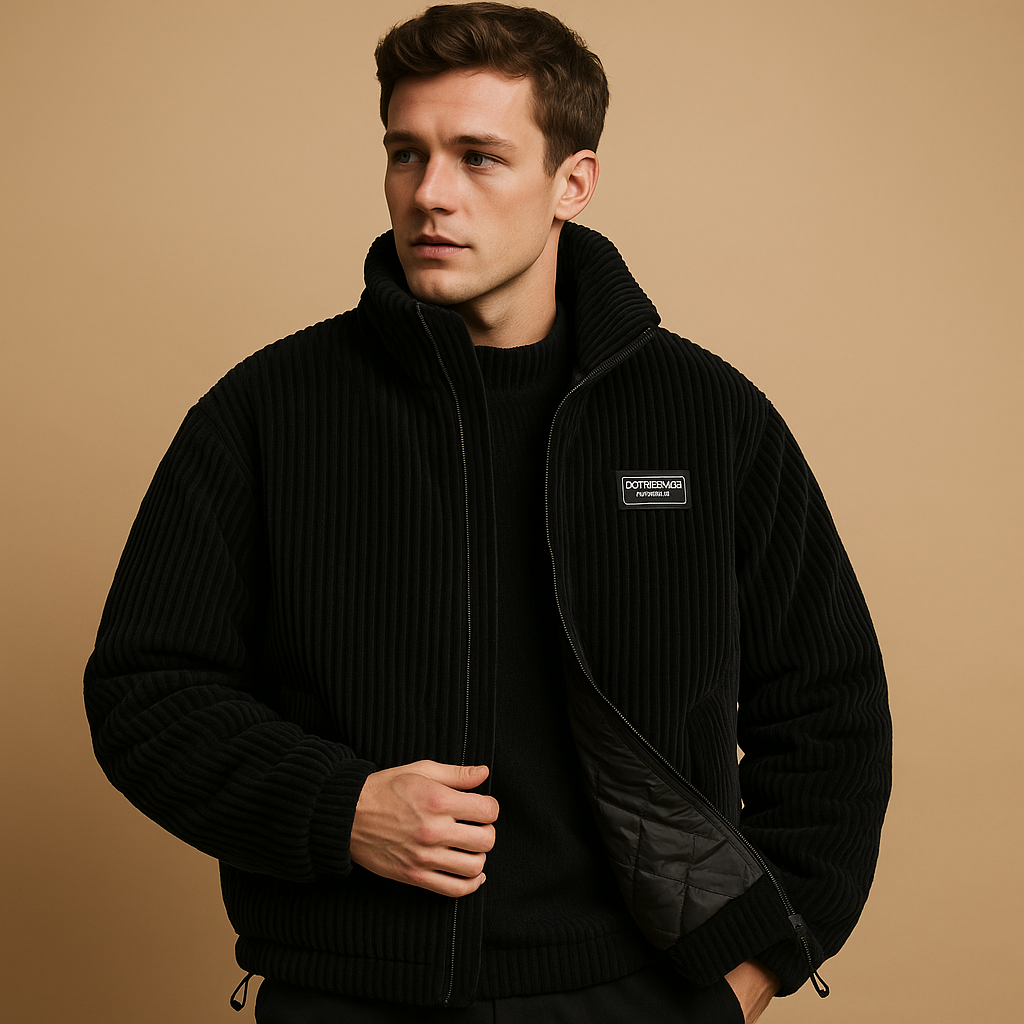 Men’s corduroy jacket with cotton lining and comfortable fit, suitable for cold days, casual outfits, and everyday wear.