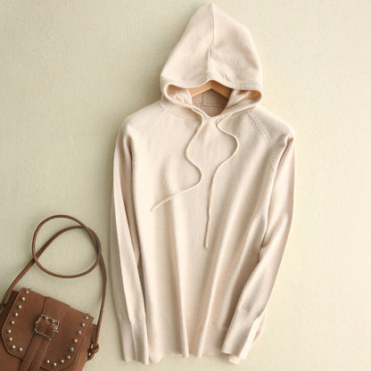 Relaxed Fit Women's Hoodie Drawstring Ribbed Cuffs