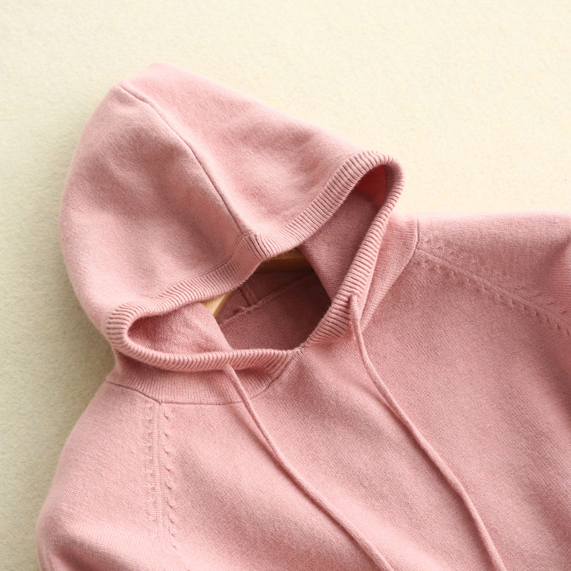 Relaxed Fit Women's Hoodie Drawstring Ribbed Cuffs