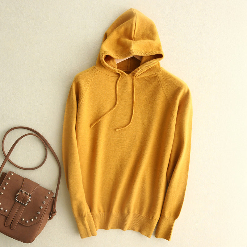 Relaxed Fit Women's Hoodie Drawstring Ribbed Cuffs