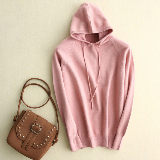 Relaxed Fit Women's Hoodie Drawstring Ribbed Cuffs - Vonnera