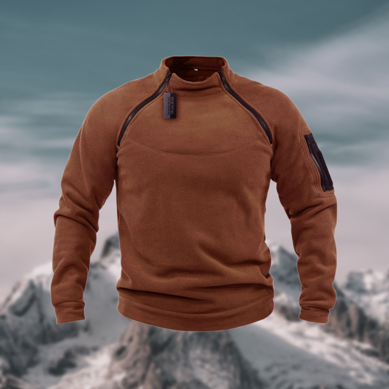Men's Tactical Fleece Jacket High Neck Half Zip