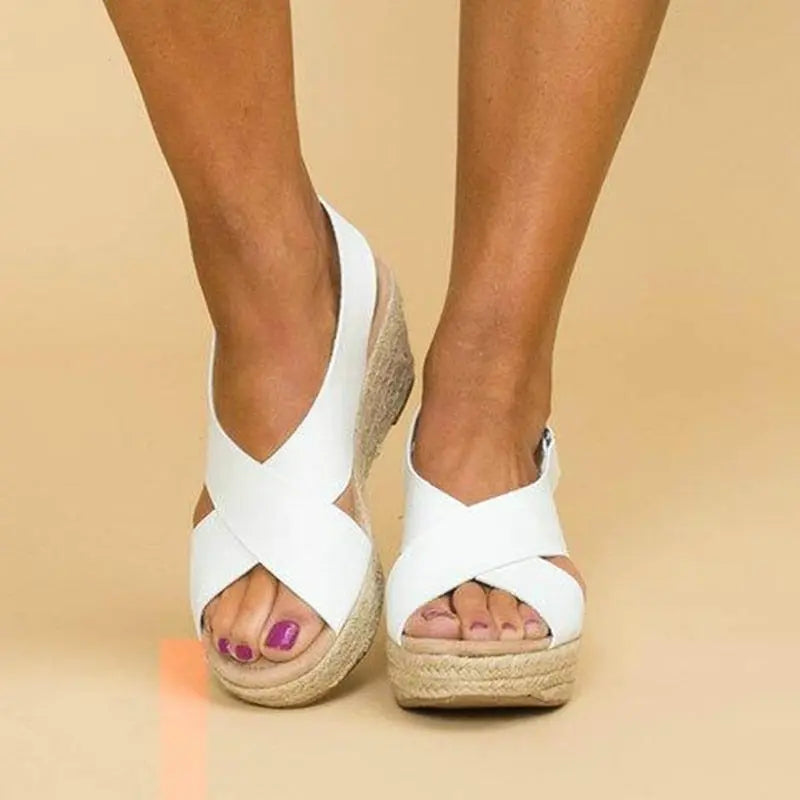 Criss-Cross Espadrille Wedge Sandals for Women – Stylish & Comfortable