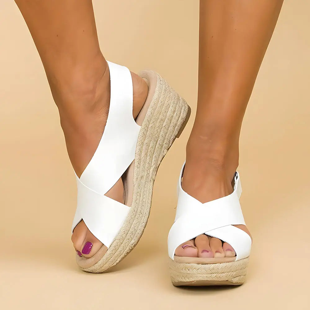 Women's Espadrille Wedge Sandals Criss-Cross Comfortable - Vonnera