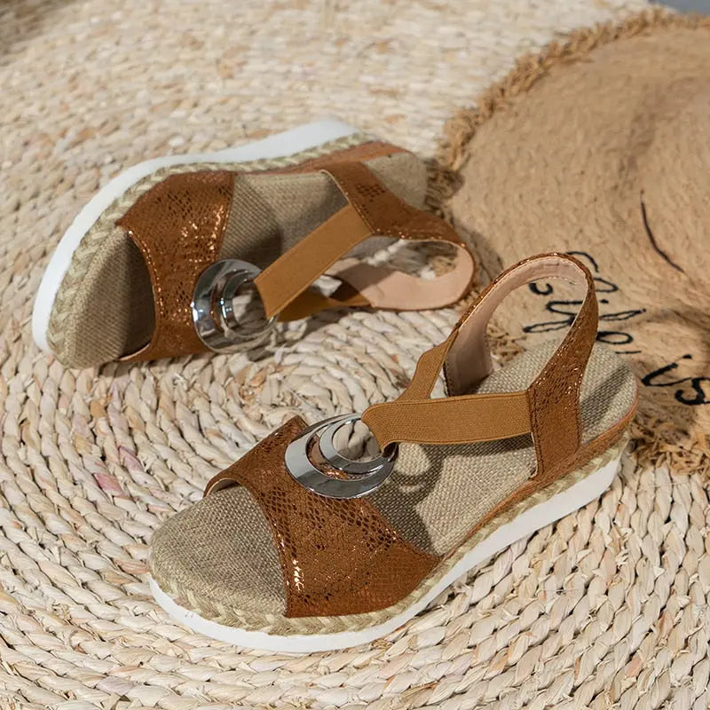 Crisscross Wedge Sandals for Women – Stylish & Comfortable